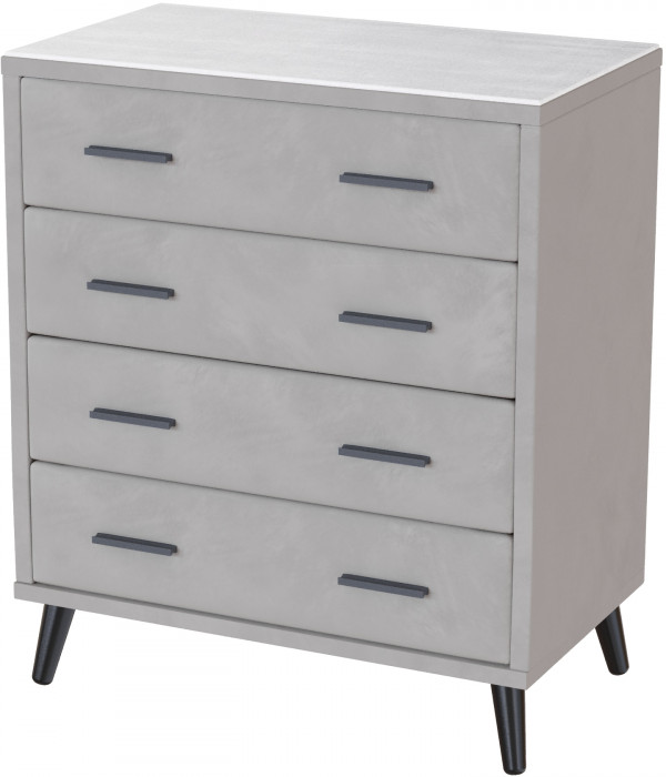 Комод интерьерный Пай светло-серый/мдф холст белый