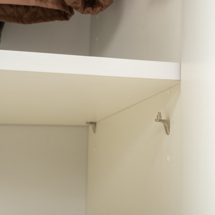 Октава Прихожая 25, цвет белый шагрень/дуб крафт золотой/фасады МДФ белый шагрень, ШхГхВ 193,7х35,4х197,6 см., универсальная сборка