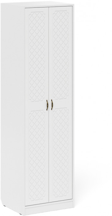 Прихожая П-6 Компоновка № 08, цвет белая шагрень/фасады МДФ белое дерево фрезеровка ромб, ШхГхВ 180х50х210 см., универсальная сборка