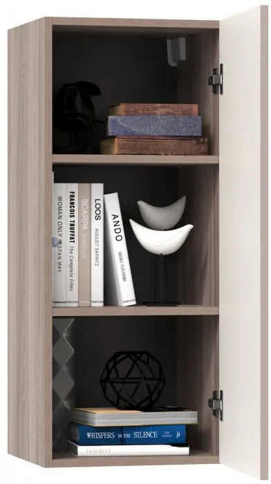 Роквуд Шкаф навесной 16.322.01, цвет корпус ДСП эмили блаш/фасады МДФ крем, ШхГхВ 38,4х36,6х90 см., универсальная сборка