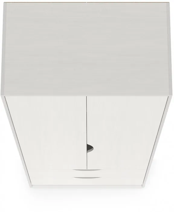 КР100 Уна 13.327 Шкаф для одежды, цвет белый(структура Поры дерева), ШхГхВ 83,8х49,7х205,3 см., два выдвижных ящика