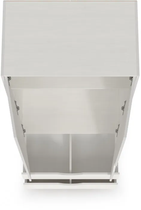 КР100 Уна 13.327 Шкаф для одежды, цвет белый(структура Поры дерева), ШхГхВ 83,8х49,7х205,3 см., два выдвижных ящика