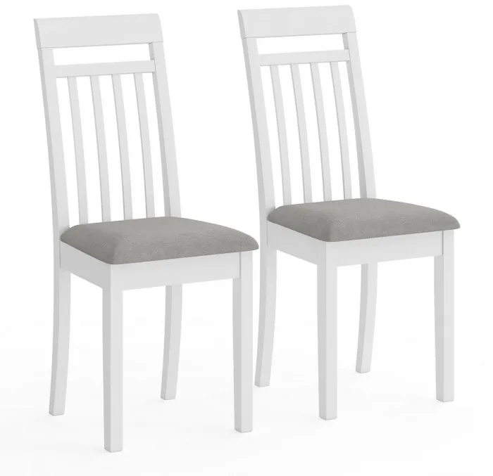 Два стула Мебель--24 Гольф-11 разборных, цвет белый, обивка ткань велюр серый 63, ШхГхВ 40х40х100 см., от пола до верха сиденья 47 см.