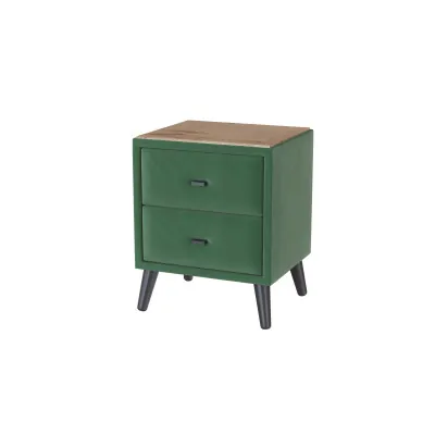 Тумба прикроватная интерьерная Пай изумруд/мдф дуб канадский
