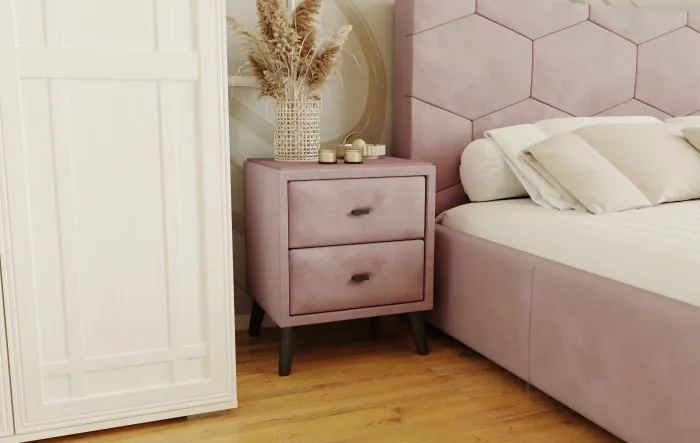 Тумба прикроватная интерьерная Пай пыльная роза/мдф пудра