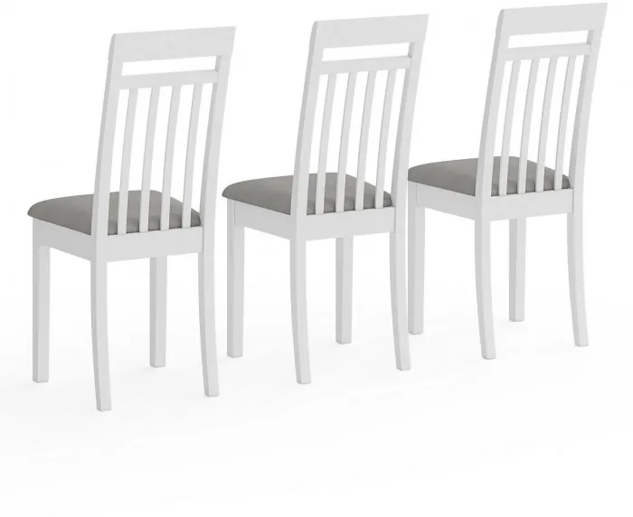 Три стула Мебель--24 Гольф-11 разборных, цвет белый, обивка ткань велюр серый 63, ШхГхВ 40х40х100 см., от пола до верха сиденья 47 см.