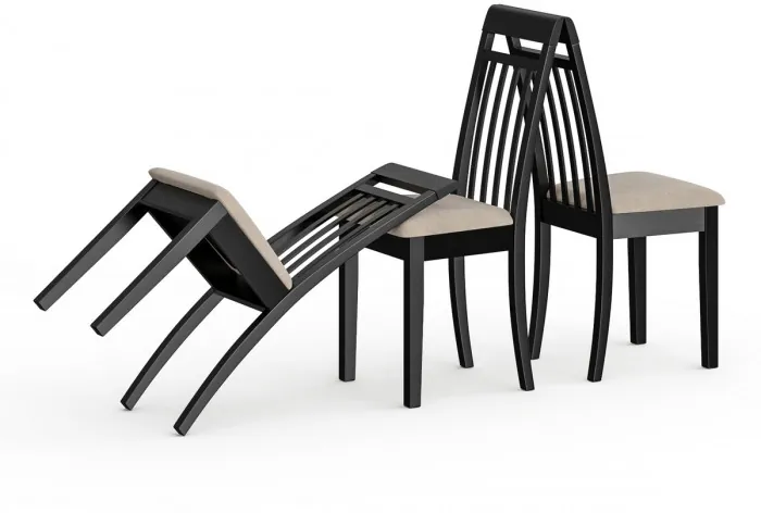 Три стула Мебель--24 Гольф-11 разборных, цвет венге, обивка ткань велюр капучино 25, ШхГхВ 40х40х100 см., от пола до верха сиденья 47 см.