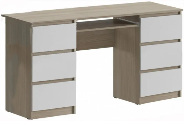 Челси Стол 6 ящиков (Графит, Графит)