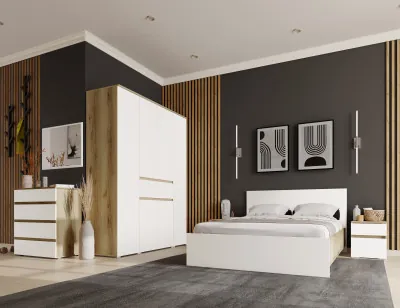 Модульная спальня Плейона, набор 2, Дуб делано/Белый