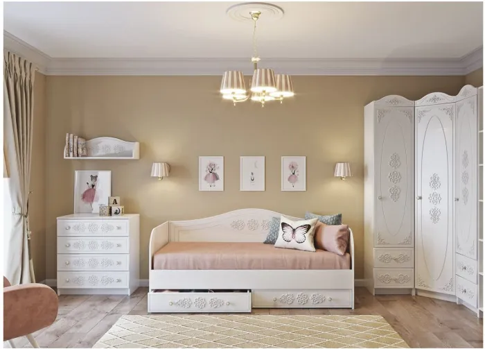 Модульная детская KI-KI композиция 5, Белый/Белое дерево