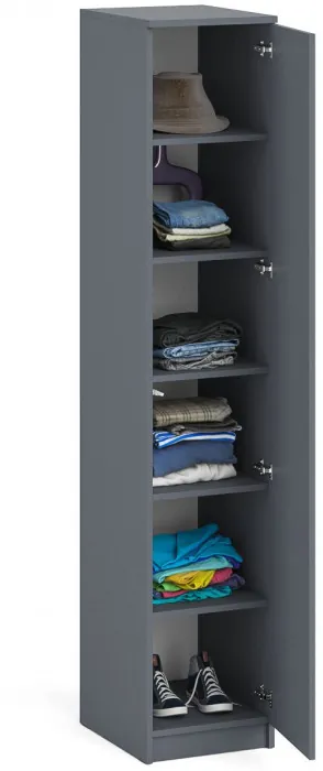 Мори Пенал МШ400.1, цвет графит, ШхГхВ 40,4х50,4х209,6 см., универсальная сборка