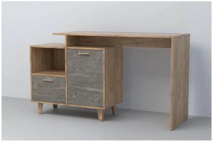 Эго Стол Ст-2 НГ (Глянец Белый/Бетон Светлый)