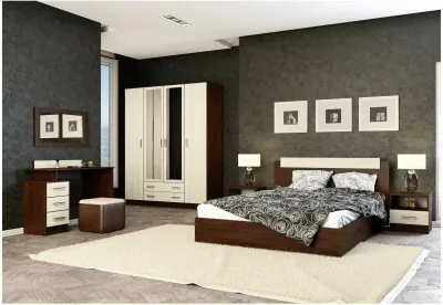 Модульная спальня Эко, композиция 1, Венге/лоредо