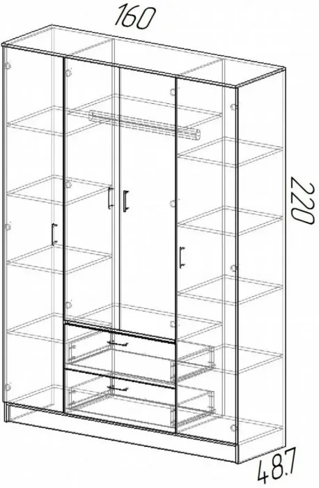 Модульная спальня Эко, композиция 1, Венге/лоредо