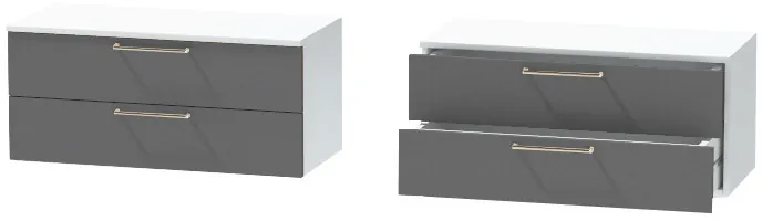 Тумба-5 прикроватная подвесная "Иннэс-7", Белый/Графит