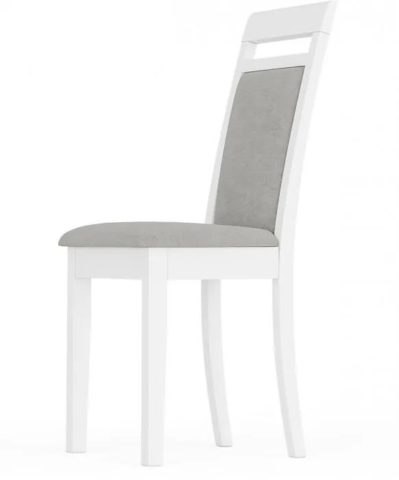 Стул Мебель--24 разборный Гольф-12, цвет белый, обивка ткань велюр серый 63, ШхГхВ 40х40х100 см., от пола до верха сиденья 47 см. (мягкая спинка)