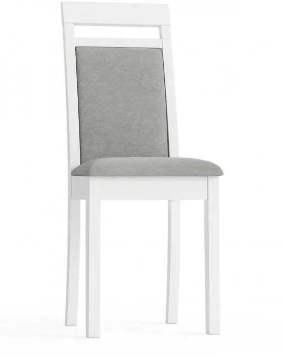 Стул Мебель--24 разборный Гольф-12, цвет белый, обивка ткань велюр серый 63, ШхГхВ 40х40х100 см., от пола до верха сиденья 47 см. (мягкая спинка)