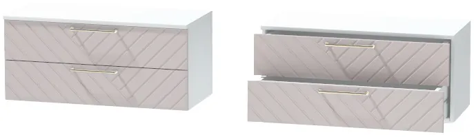 Тумба-5 прикроватная подвесная "Иннэс-7", Белый/Грэй софт