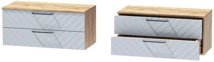 Тумба-5 прикроватная подвесная "Иннэс-7", Крафт золотой/Монблан Р-856