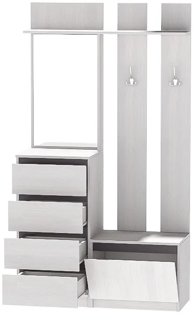 Модульная Прихожая Кэт-1, набор 6, Ясень Анкор Светлый/Графит