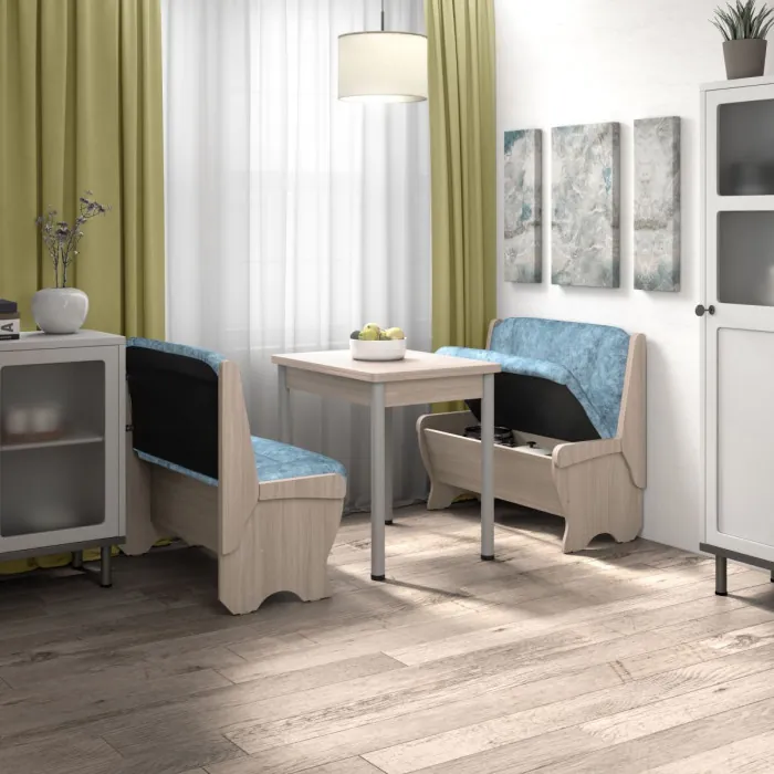 Кухонный набор скамья 950 Лотос - стол Ирис / ясень светлый/лагуна