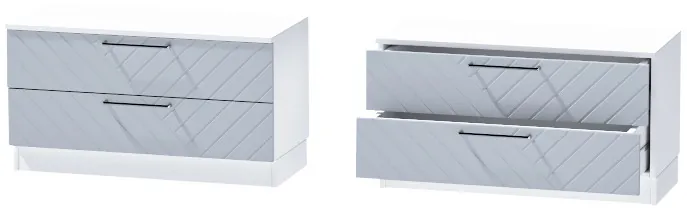 Тумба-5 прикроватная напольная "Иннэс-7", Белый/Монблан Р-856