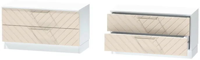 Тумба-5 прикроватная напольная "Иннэс-7", Белый/Тирамису матовый