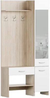 Прихожая Домино 2 У (Дуб Сонома / белый)