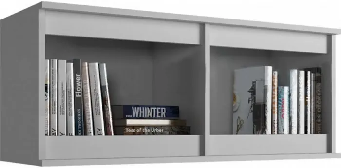 Челси Полка навесная (Антресоль малая) (Белый глянец, Дуб Сонома)