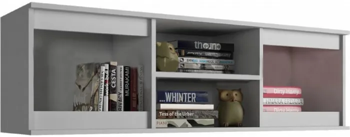 Челси Полка открытая (Антресоль) (Белый глянец, Дуб Сонома)