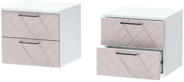 Тумба-6 прикроватная подвесная "Иннэс-7", Белый/Грэй софт