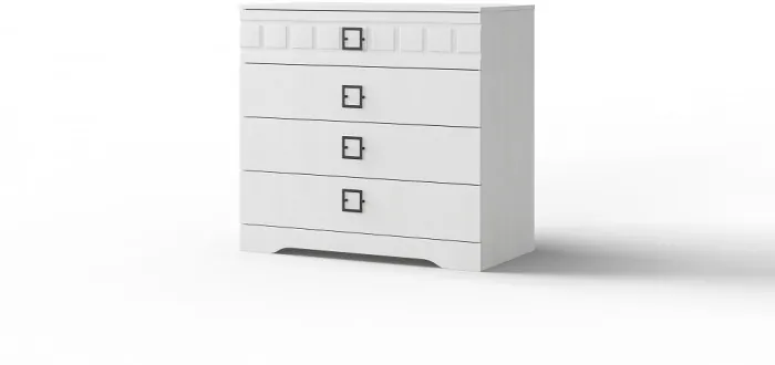 Модульная спальня "Римини" - Белый текстурный/Дуб полярный