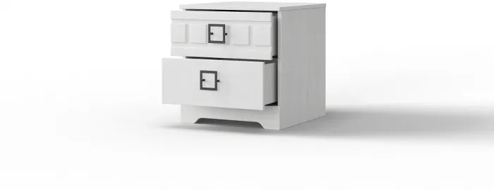 Модульная спальня "Римини" - Белый текстурный/Дуб полярный