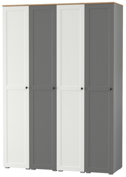 Остин 13.225 Шкаф-пенал 4 шт., цвет белый шагрень/серый графит/дуб крафт золотой, ШхГхВ 160х54,3х229,6 см., универсальная сборка