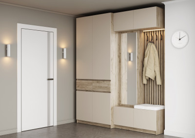 Модульная прихожая Бостон ЛДСП, крафт серый/кашемир