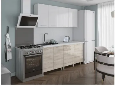 Кухонный гарнитур Танго 1,8м Белый/Дуб шале светлый