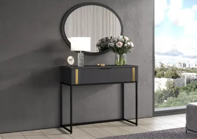 Туалетный столик + Зеркало Эмэ, Графит/Графит золото
