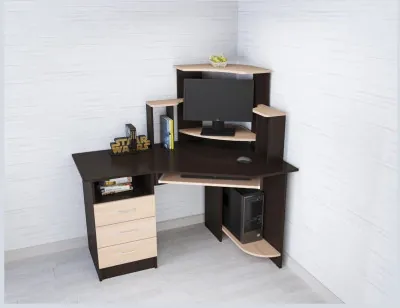 Компьютерный стол Грета-7 венге/дуб молочный