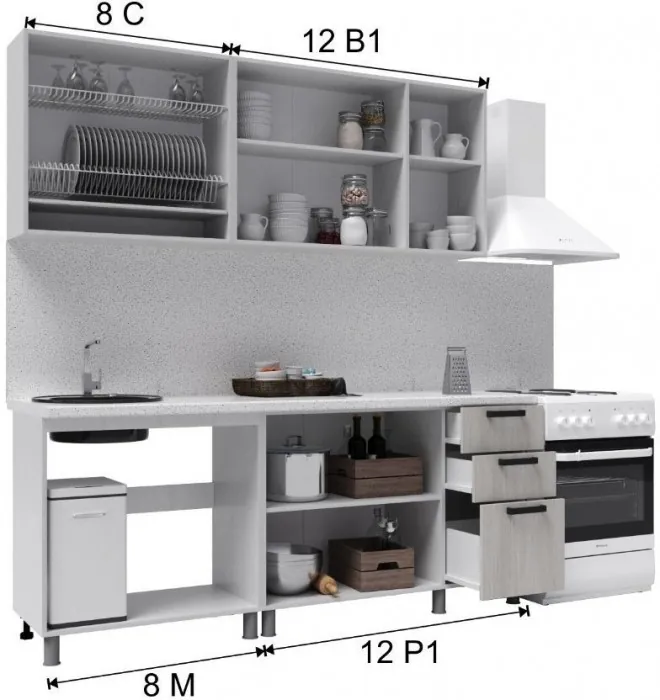 Кухонный гарнитур Версаль 2,0м Айвори/Васаби