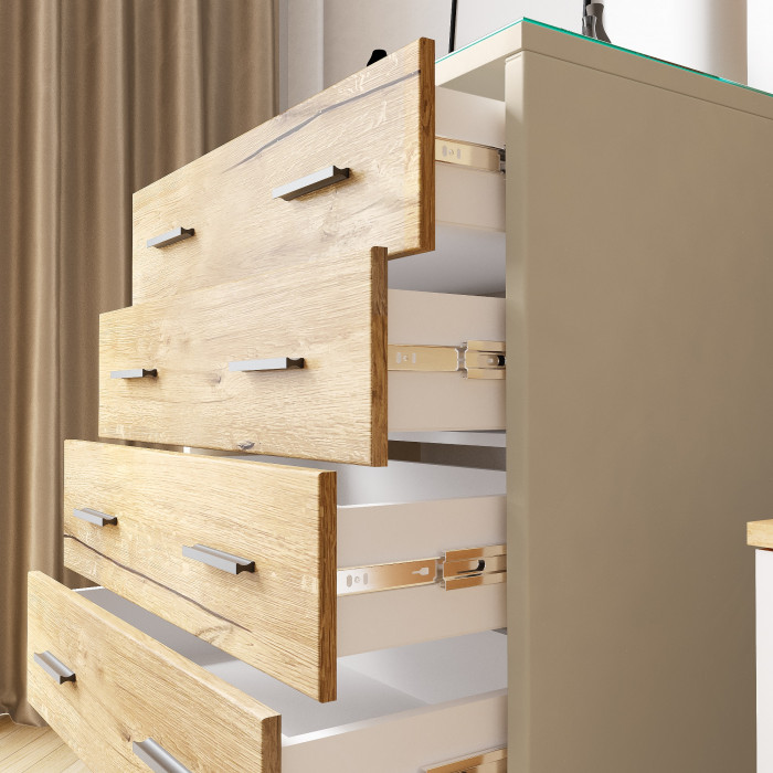 Комод интерьерный Ланс бежевый/мдф дуб канадский