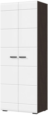 ЛИБЕРТИ ШК 02 Шкаф 2-х створчатый (800х2100х500) Фасад МДФ БЕЛЫЙ ГЛЯНЕЦ/Корпус ВЕНГЕ