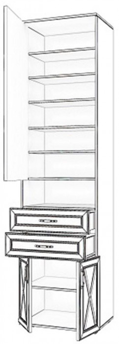 Бэль Шкаф для прихожей + Карнизы 603/422 Слоновая кость