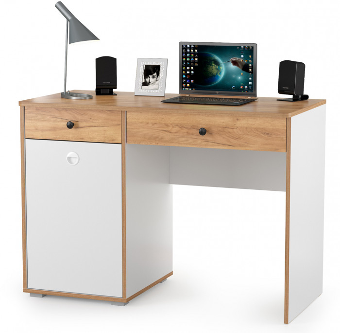 Вуди Компоновка № 08, цвет белый премиум/дуб крафт золотой, ШхГхВ 200х52,7х180,3 см., универсальная сборка