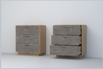 Эго Комод К-3 ПД (Камень Темный/Дуб Крафт Золотой)