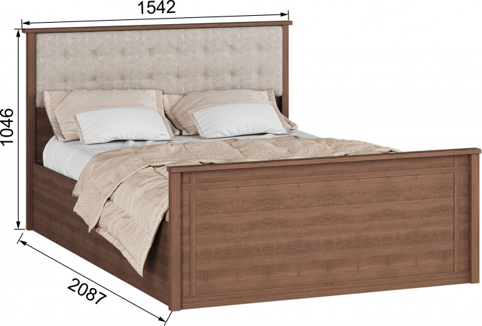 Ричард Кровать РКР-2 (1,4) с настилом ДСП, Орех донской