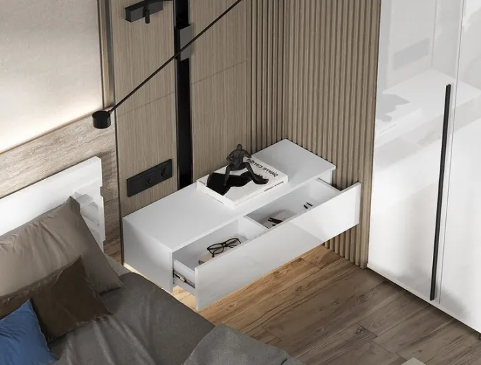 Спальня Норд + Челси, композиция 2, Белый глянец/Белый