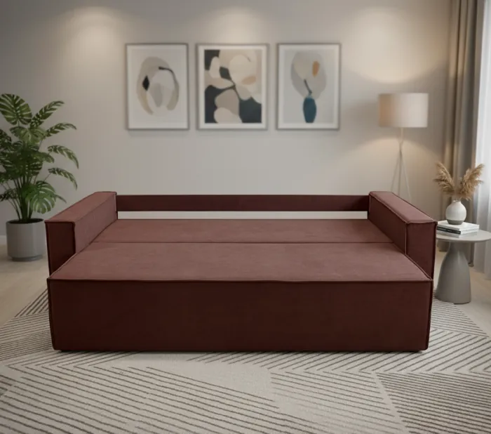 Диван-еврокнижка Лофт Люкс 140, велюр коричневый