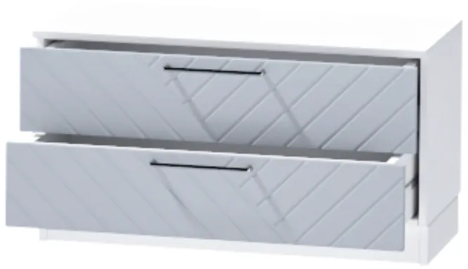 Тумба-5 прикроватная напольная "Иннэс-7", Белый/Монблан Р-856