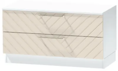 Тумба-5 прикроватная напольная "Иннэс-7", Белый/Тирамису матовый