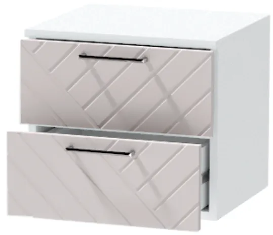 Тумба-6 прикроватная подвесная "Иннэс-7", Белый/Грэй софт